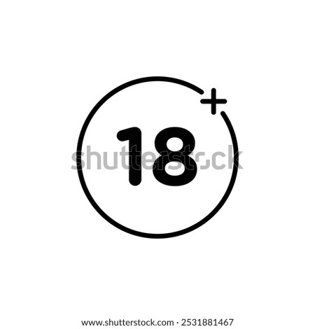 18 Plus icon vector. isolated on white