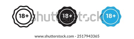 18 Plus icon vector set illustration