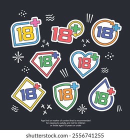 18 plus logo bundle, 18 plus logo bundle set