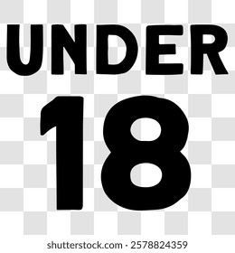 18 plus only icon. Age limit under 18 years old is forbidden circle sign symbol vector illustration. Under 18 sign in on white background.18 plus, eighteen age older adult content. eps 10