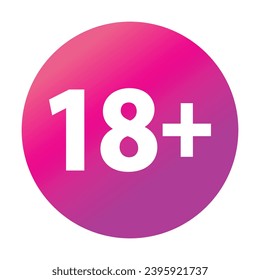 18 plus nur - rosafarbenes Symbol. Altersgrenze unter 18 Jahren ist verboten Kreiszeichen Symbol Vektorgrafik. Unter 18 Zeichen auf weißem Hintergrund. Über 18 nur zensiert. Achtzehn Jahre älter verboten.