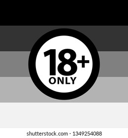 18 plus only sign warning symbol on the heterosexual pride flags background, LGBTQ (pride flags of lesbian, gay, bisexual, transgendered, and queer)