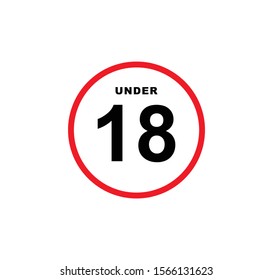 18 plus sign vector icon illustration