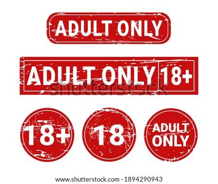 18 plus sign. Warning only for 18 years and over. Eighteen years over. Under eighteen years prohibition sign. Adult only. Illustration vector
