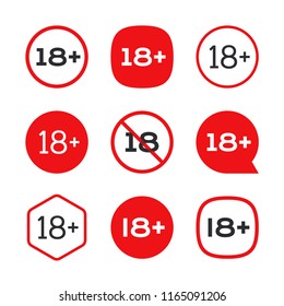18 plus symbol, adults only sign