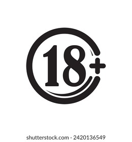 18 plus symbol icon,logo design vector illustration