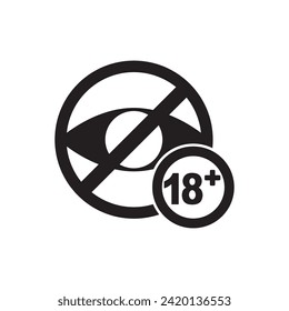 18 plus symbol icon,logo design vector illustration