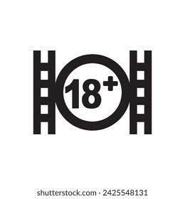 18 plus symbol icon,logo design vector illustration