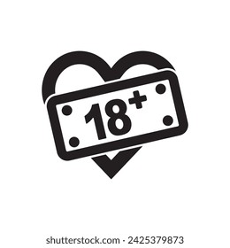 18 más símbolo logo icono, ilustración vectorial diseño