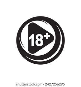 18 plus symbol logo icon, vector illustration design