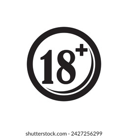 18 Plus Symbol Logo Symbol, Vektor-Illustration Design