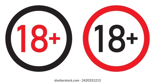 18 plus vector icon sign. eps 10
