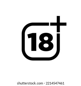 18 Plus Vector Icon. 18 Plus Symbol.