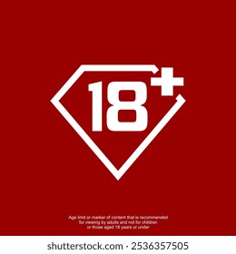 18 plus vector logo with diamond concept