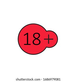 18 plus years old sign vector icon symbol isolated on white background