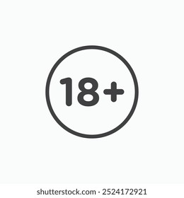 18 Pluslinesícone simples em estilo de linha.