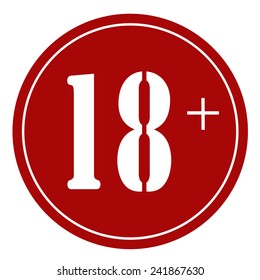 18+ red label,vector illustration