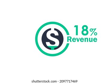 18% revenue design vector image