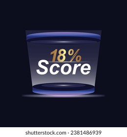 18% Score Sign Designed to catch the  and illustration  combination in blue Vector illustration background design.