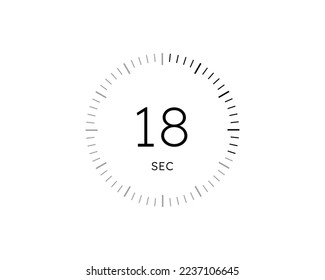 18 second timers Clocks, Timer 18 sec icon vector
