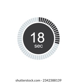 18 seconds timers Clock, Timer 18 sec icon.