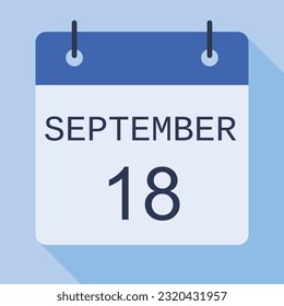 18 September Calendar, Vector Calendar.