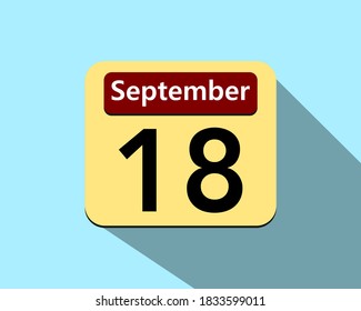 18 September - Vector art of an icon of a calendar
