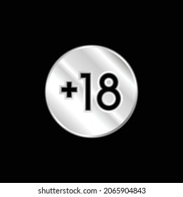 +18 silver plated metallic icon