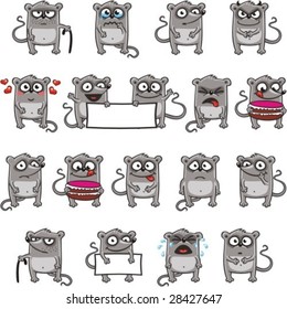 18 smiley mice individually grouped for easy copy-n-paste. Vector. (3)