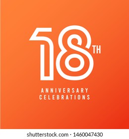 18 Th Anniversary Celebration Vector Template Design Illustration