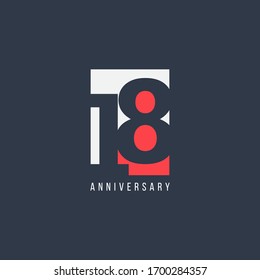 18 Th Anniversary Celebration Vector Template Design Illustration