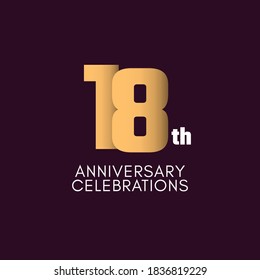 Ilustración de diseño de plantillas vectoriales de celebración del 18° aniversario