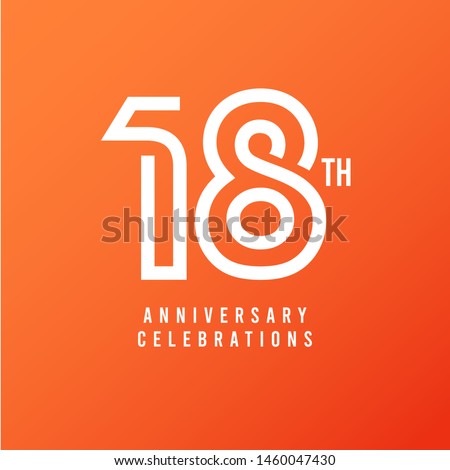 18 Th Anniversary Celebration Vector Template Design Illustration