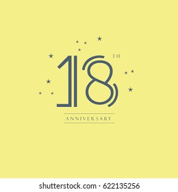 18 th anniversary logo design vector element