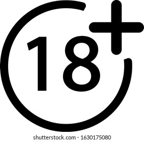 18+. Vector icon.Vector illustration for your business.

