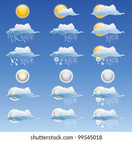 18 weather icon set