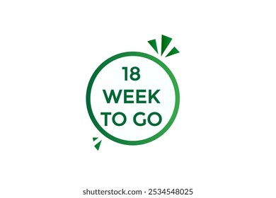 18 semana para ir, icono, stile, temporizador, cuenta regresiva, reloj, tiempo, fondo, Plantilla, 18 semana para ir cuenta regresiva, pegatina, Anuncio izquierdo, negocio, venta, Botón de la etiqueta
