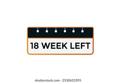 18 semana izquierda, icono, stile, temporizador, cuenta regresiva, reloj, tiempo, fondo, Plantilla, 18 semana izquierda cuenta regresiva, etiqueta, Anuncio izquierdo, negocio, venta, Botón de la etiqueta
