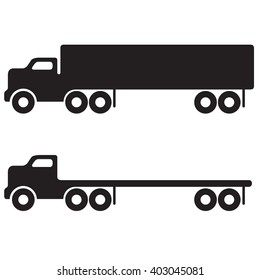 18 Wheeler Over the Road Semi Truck Silhouettes