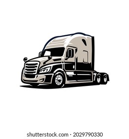 18 Wheeler Semi Truck Vector Isolated