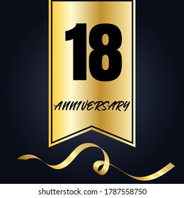 18 year anniversary celebration, vector design for celebrations, invitation cards and greeting cards