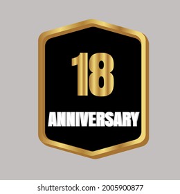 18 year anniversary celebration, vector design for celebrations, invitation cards and greeting cards