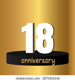 18 year anniversary celebration, vector design for celebrations, invitation cards and greeting cards