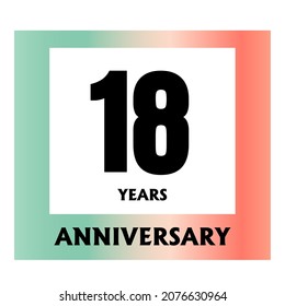 18 year anniversary celebration, vector design for celebrations, invitation cards and greeting cards