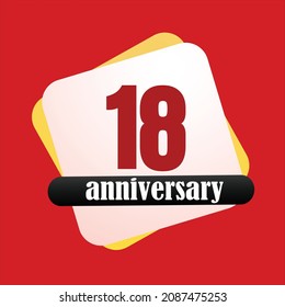 18 year anniversary celebration, vector design for celebrations, invitation cards and greeting cards