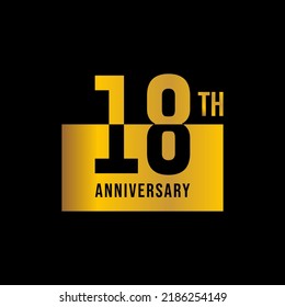 18 year anniversary design template. vector template illustration