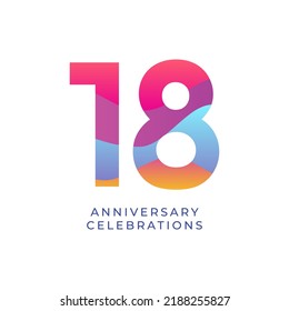 18 year anniversary design template. vector template illustration