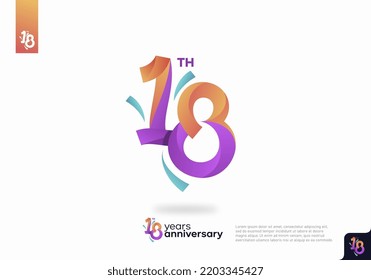 18 year anniversary design template