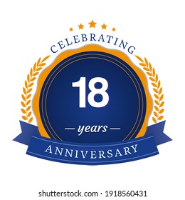 Ilustración de diseño de plantilla de vectores de 18 años de juego de aniversario