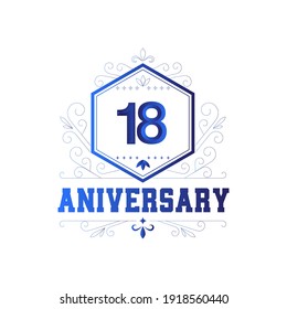 18 Year Anniversary Set Vector Template Design Illustration